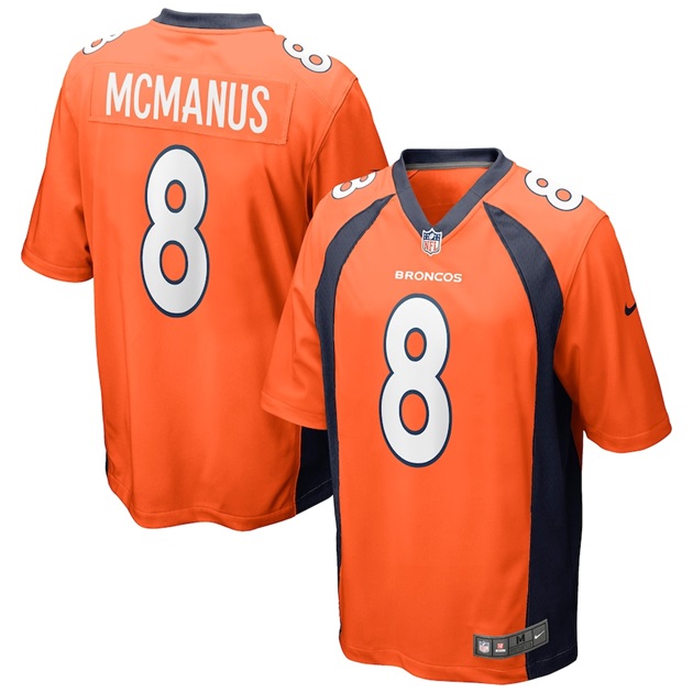 mens nike brandon mcmanus orange denver broncos game jersey